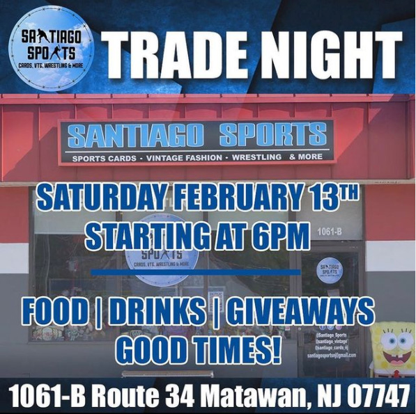 Santiago Sports Trade Night | February 13, 2021 | Event Flyer