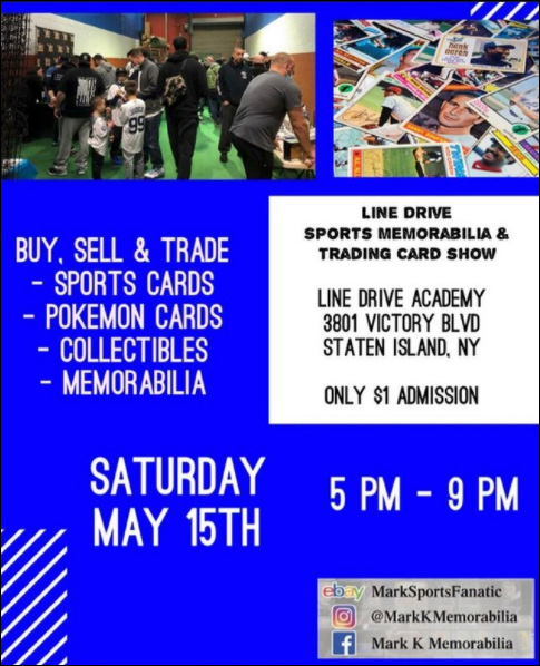 Line Drive Sports Memorabilia & Trading Card Show | May 15, 2021 | Event Flyer