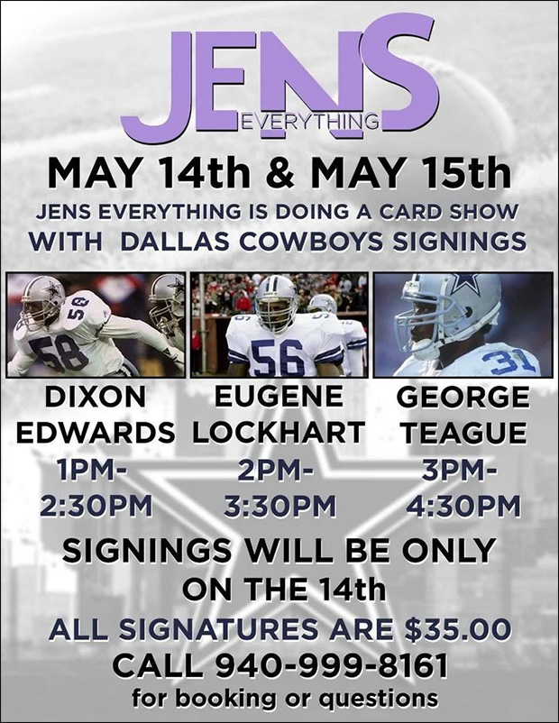 Jens Everything Sports Card Show | May 14-15, 2022 | Event Flyer