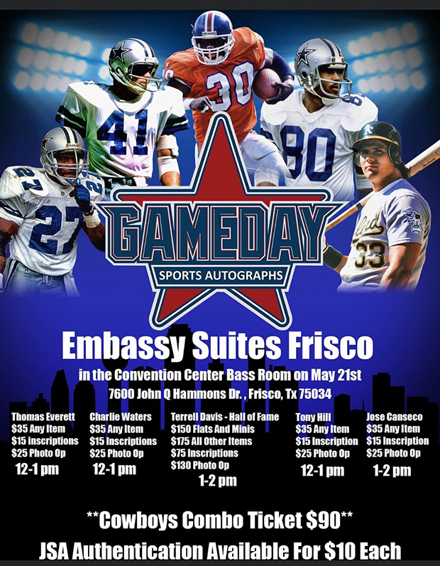 Gameday Sports Autographs | May 21, 2022 | Event Flyer