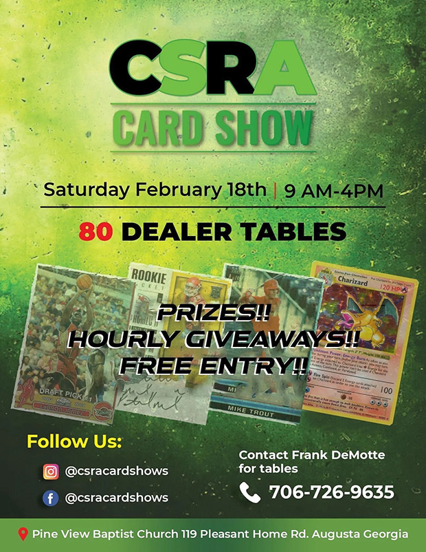 CSRA Card Show | February 18, 2023 | Event Flyer