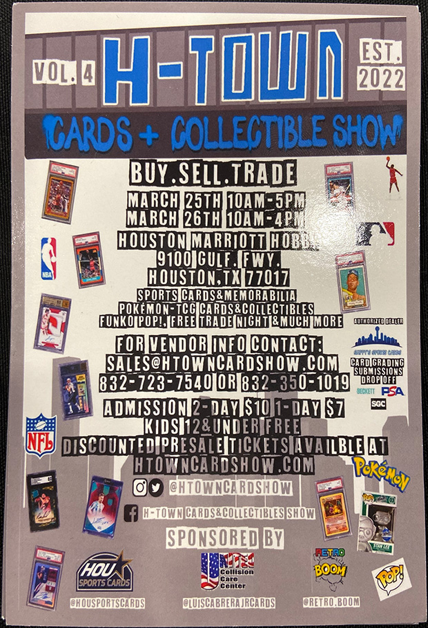 H-Town Cards & Collectible Show | March 25-26, 2023 | Event Flyer