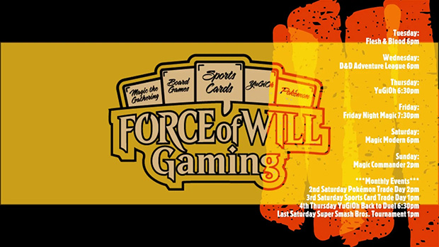 Force of Will Gaming Events | 2023 Dates | Event Flyer