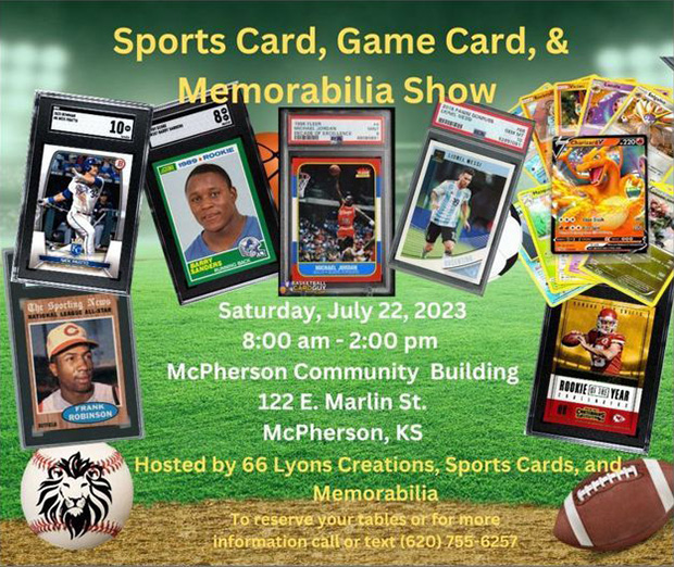 Sports Card, Game Card, & Memorabilia Show | July 22, 2023 | Event Flyer