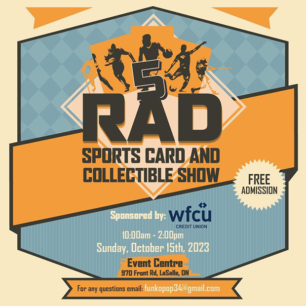Rad Sports Card and Collectible Show | October 15, 2023 | Event Flyer