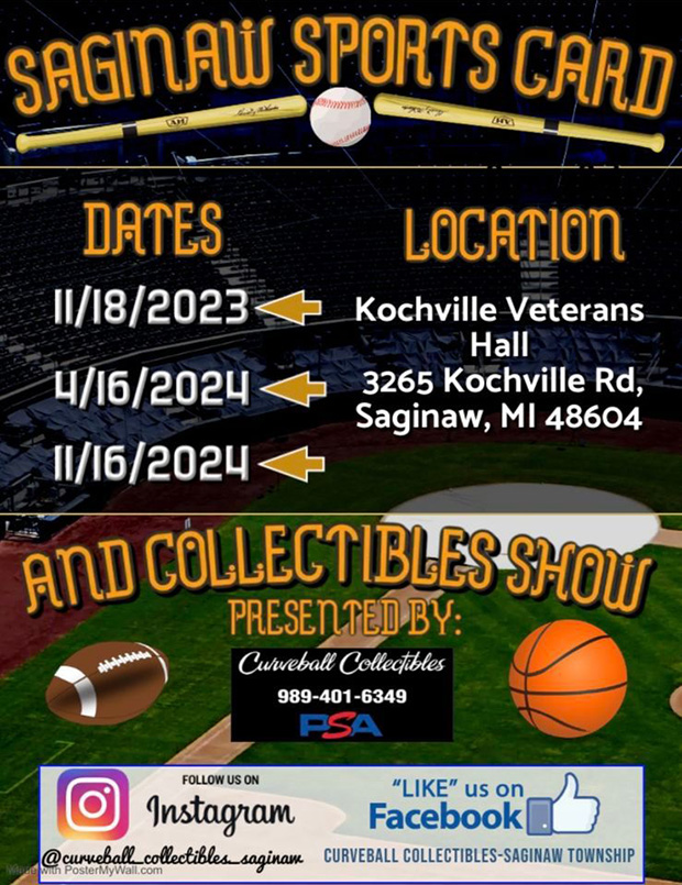 Saginaw Sports Card and Collectibles Show | 2023 Dates | Event Flyer