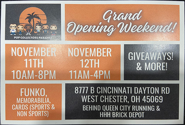 Pop Collectors Paradise Grand Opening | November 11-12, 2023 | Event Flyer