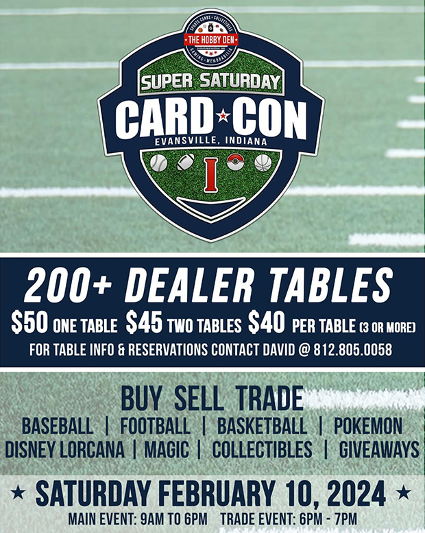 The Hobby Den Card Con | February 10, 2024 | Event Flyer