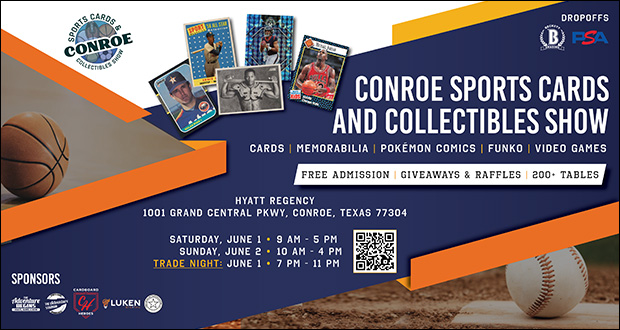 Conroe Sports Cards and Collectibles Show | June 1-2, 2024 | Event Flyer