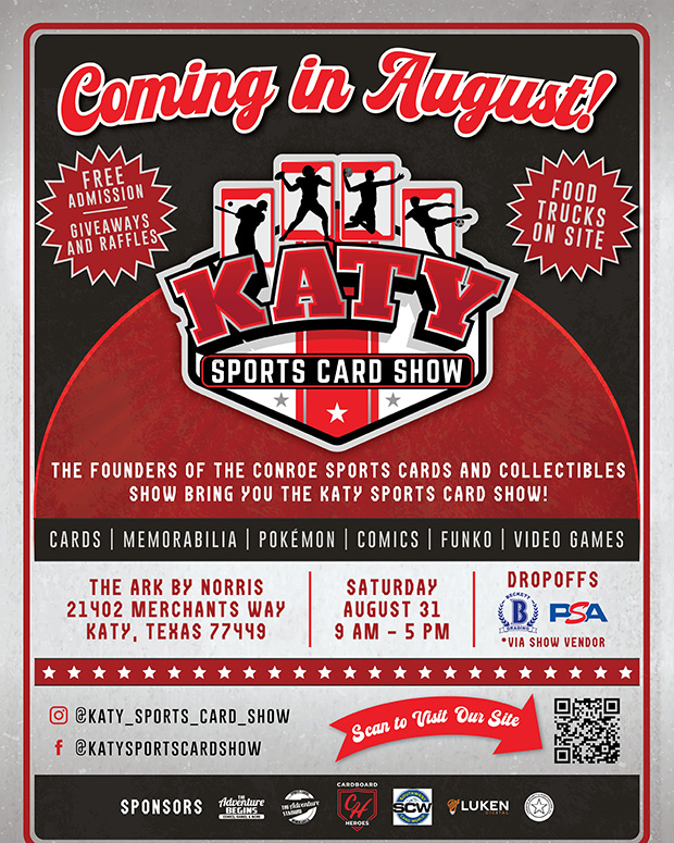 Katy Sports Card Show | August 31, 2024 | Event Flyer