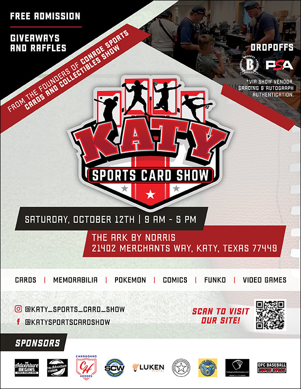 Katy Sports Card Show | October 12, 2024 | Event Flyer