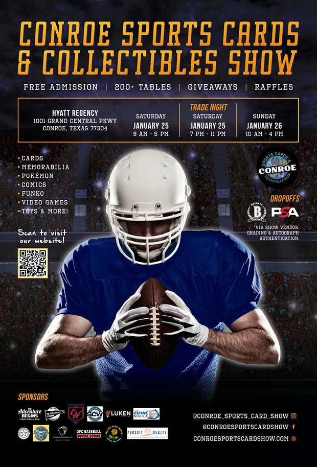 Conroe Sports Cards and Collectibles Show | January 25-26, 2024 | Event Flyer