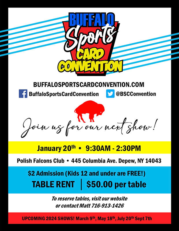 Buffalo Sports Card Convention | January 20, 2024 | Event Flyer