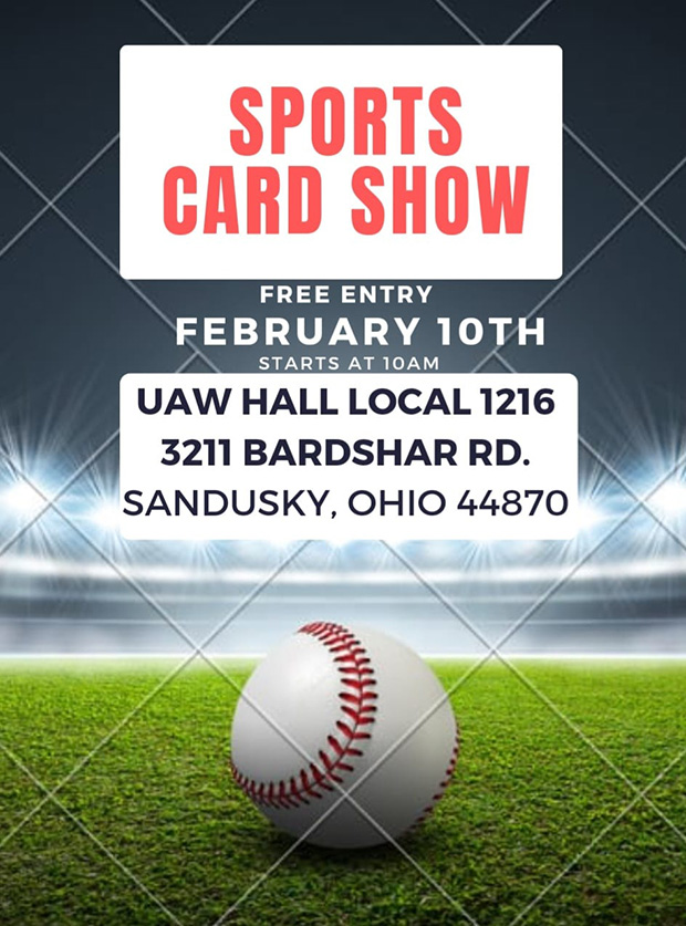 Sandusky Sports Card Show | February 10, 2024 | Event Flyer