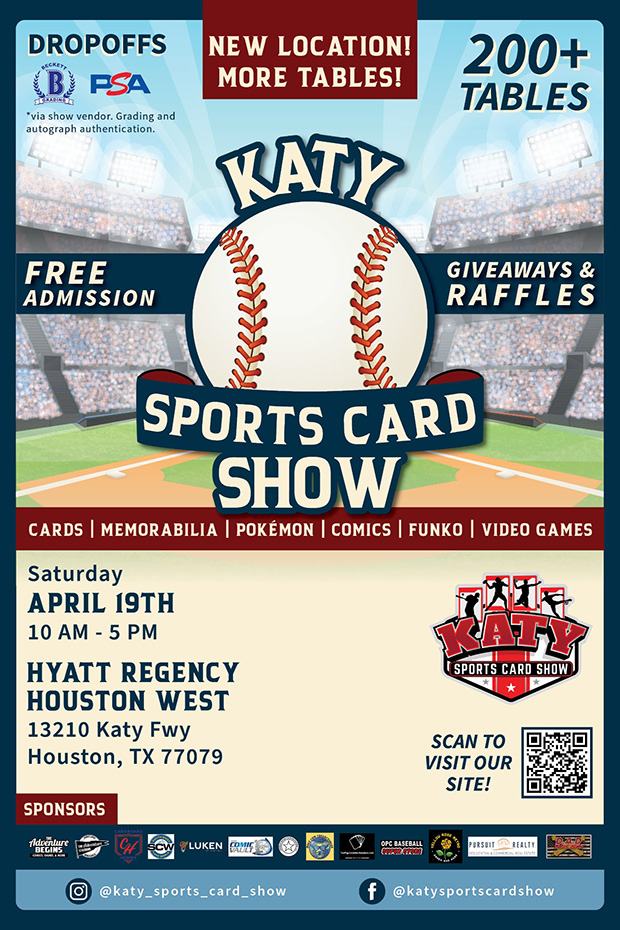 Katy Sports Card Show | April 19, 2025 | Event Flyer