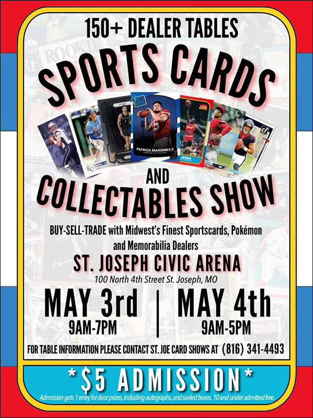 Joseph Sports Cards and Collectables Show | May 3-4, 2025 | Event Flyer