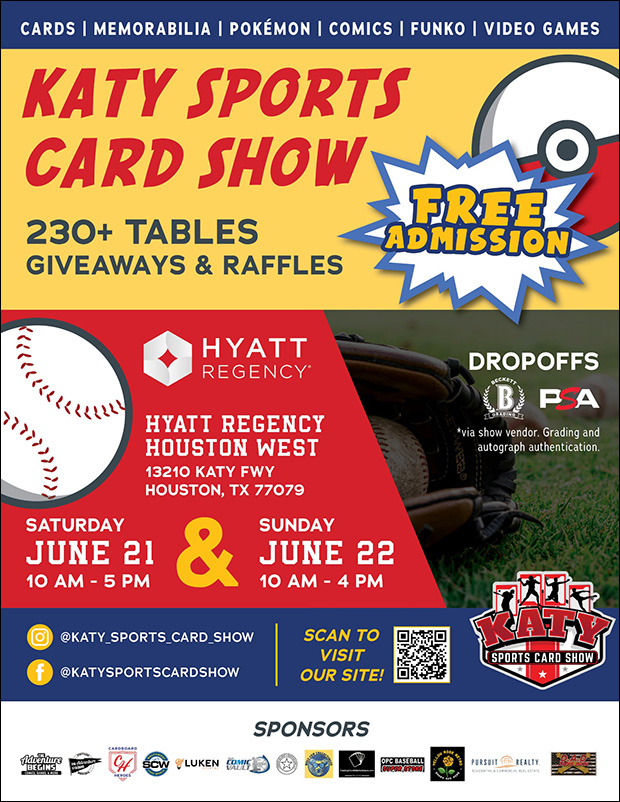 Katy Sports Card Show | June 21-22, 2025 | Event Flyer