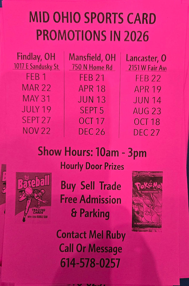 Ohio Sports Card Show | February 1, 2026 | Event Flyer