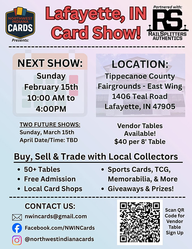 Lafayette Card Show | February 15, 2026 | Event Flyer