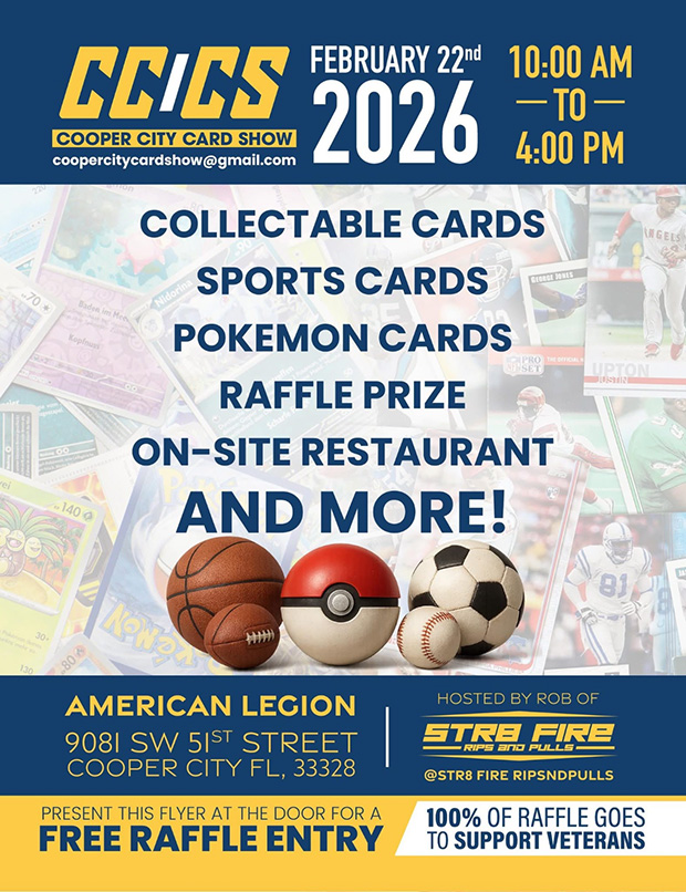 Cooper City Card Show | February 22, 2026 | Event Flyer