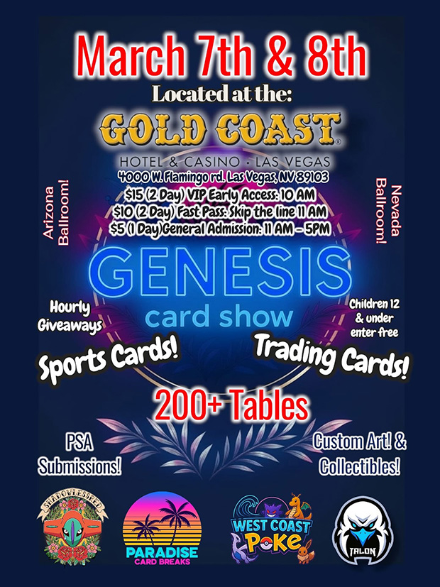 Genesis Card Show | March 7-8, 2026 | Event Flyer