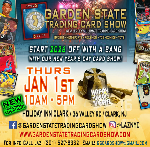 Garden State Trading Card Show | January 1, 2026 | Event Flyer