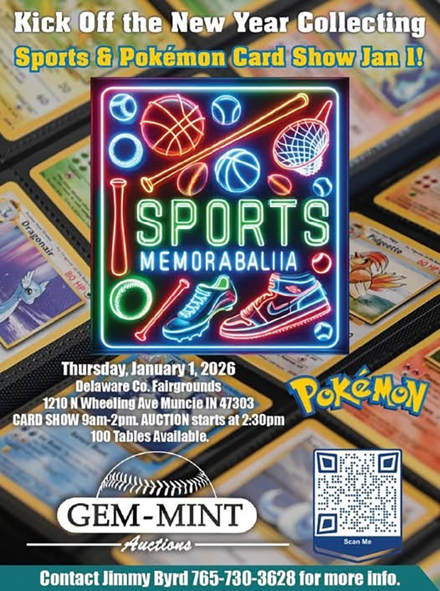 Muncie Card Show | January 1, 2026 | Event Flyer