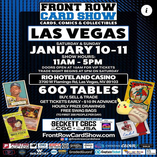 Front Row Card Show | January 10-11, 2026 | Event Flyer