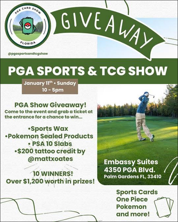 PGA Sports & TCG Show | January 11, 2026 | Event Flyer