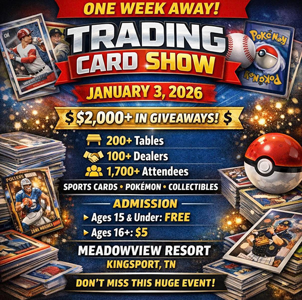 Kingsport Card Show | January 3, 2026 | Event Flyer
