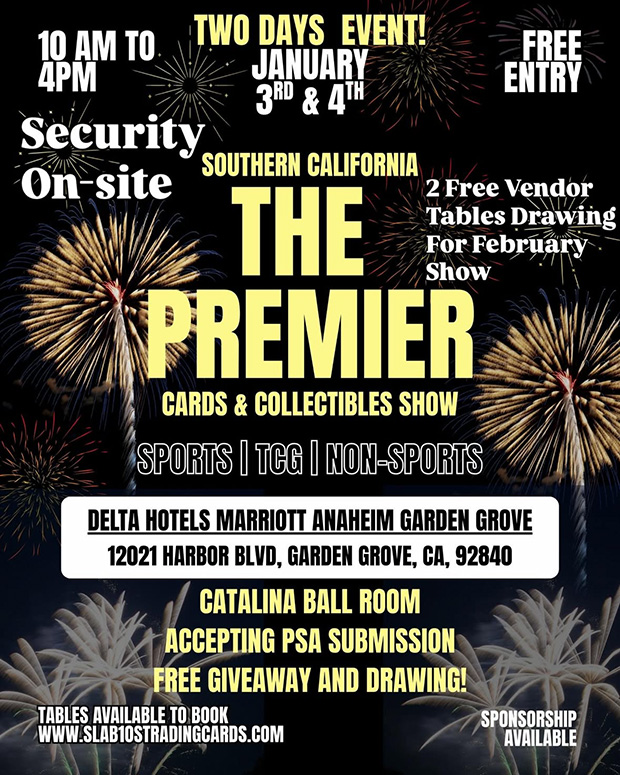 The Premier Cards & Collectibles Show | January 3-4, 2026 | Event Flyer