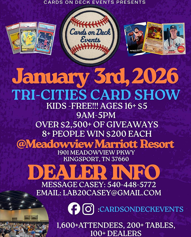 Tri-Cities Card Show | January 3, 2026 | Event Flyer
