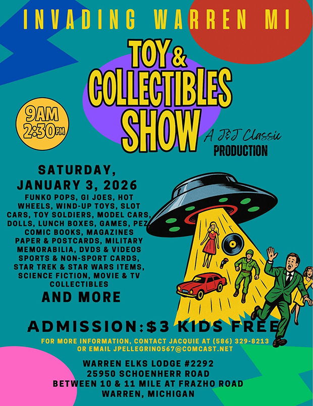 Warren Toy & Collectibles Show | January 3, 2026 | Event Flyer
