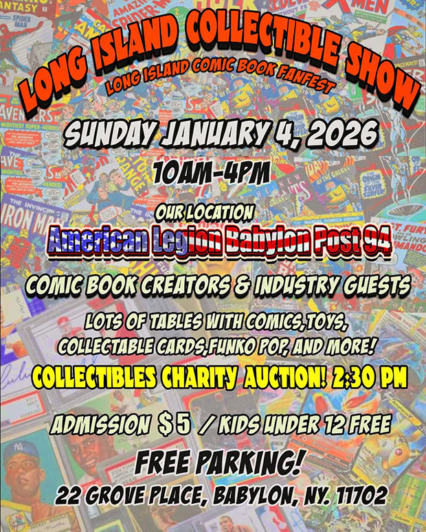 Long Island Collectible Show | January 4, 2026 | Event Flyer